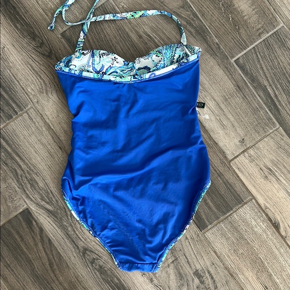 Ralph Lauren Blue and Green Paisley Swimsuit - Picture 11 of 11